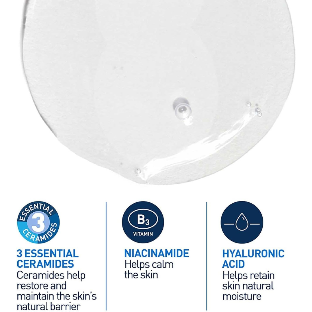 Cosmetic product with labeled ingredients on a white background
