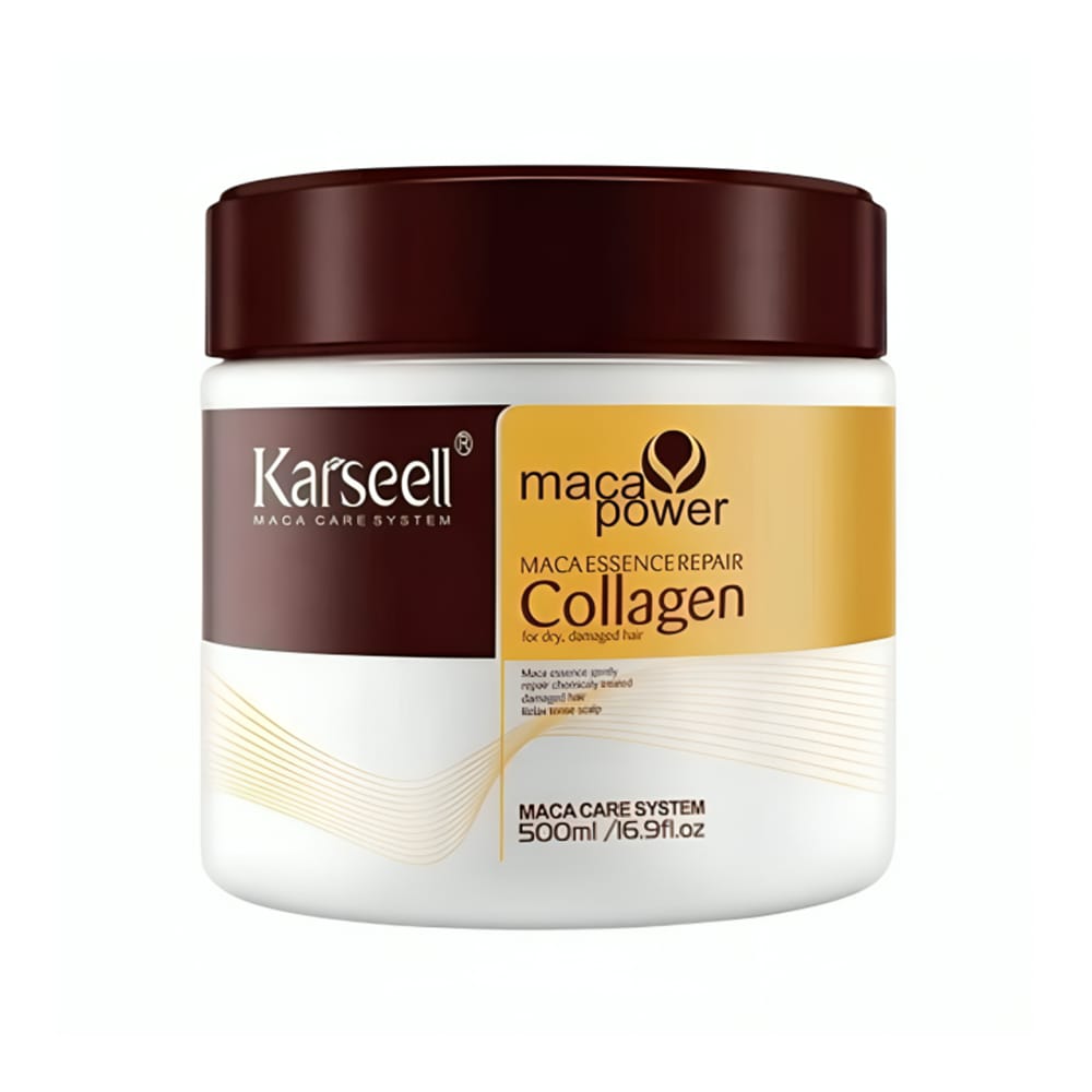 Karseell maca power collagen product jar on a white background