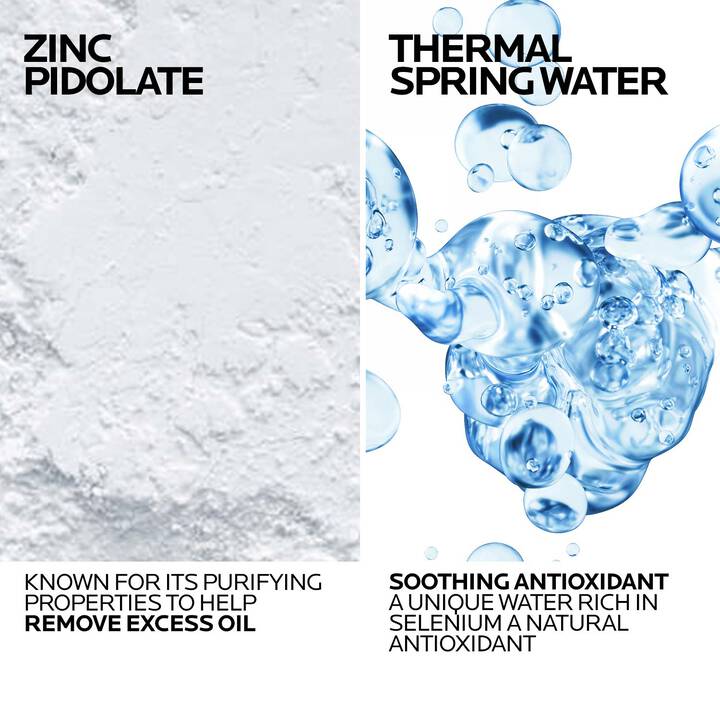 Advertisement for Zinc Pidolate and Thermal Spring Water with text and product images.